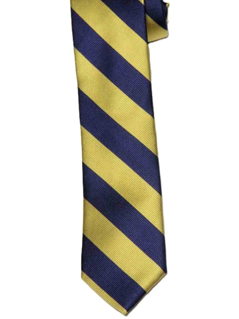 NWOT Robert Talbott Italian Silk Tie Gold Blue Repp Stripe Men's Long